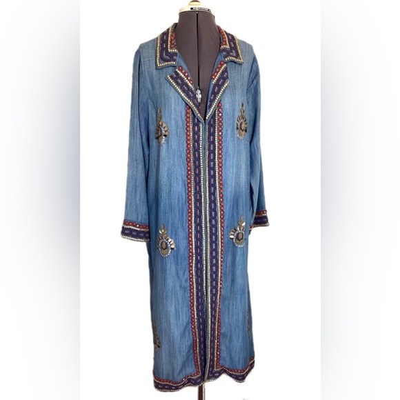 Soft Surroundings Morena Duster Jacket Petite Large Beaded - Picture 1 of 16